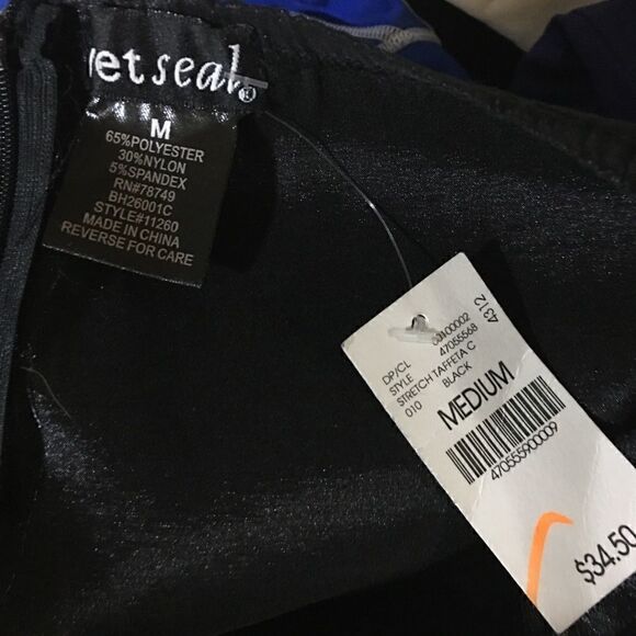 Wet Seal size Medium form fitted black dress strapless layered front - Picture 6 of 7